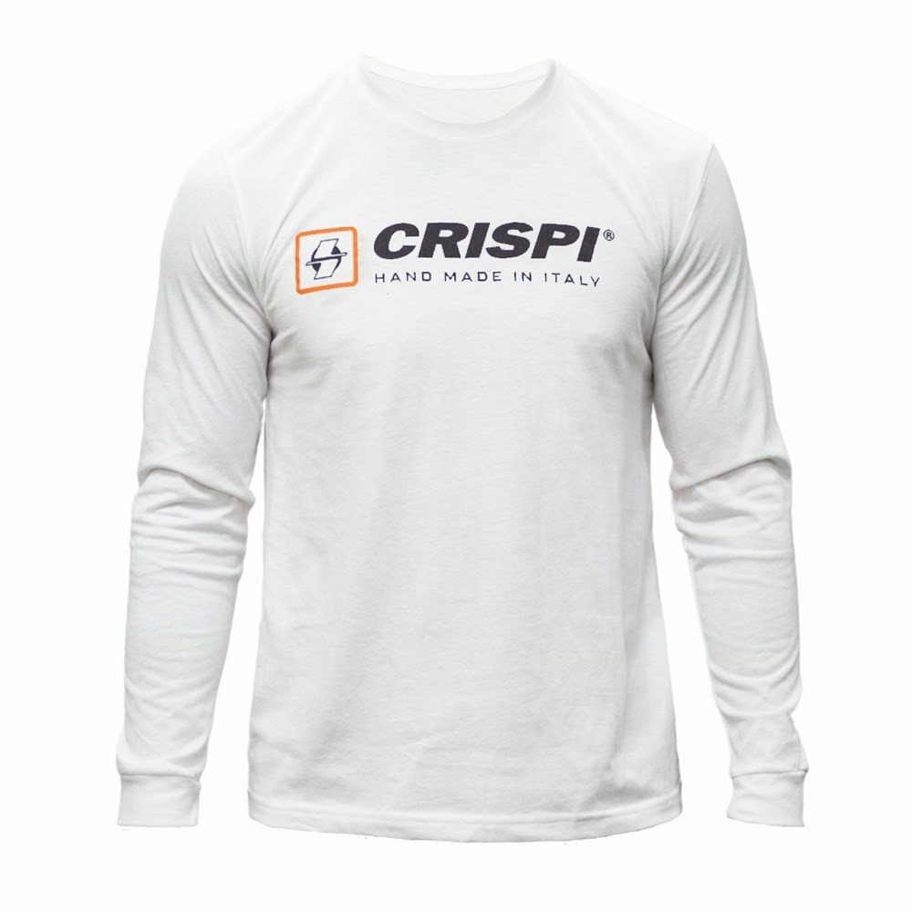 T Shirts Crispi Shop Long Sleeve Blanche Homme | QNW-8057932