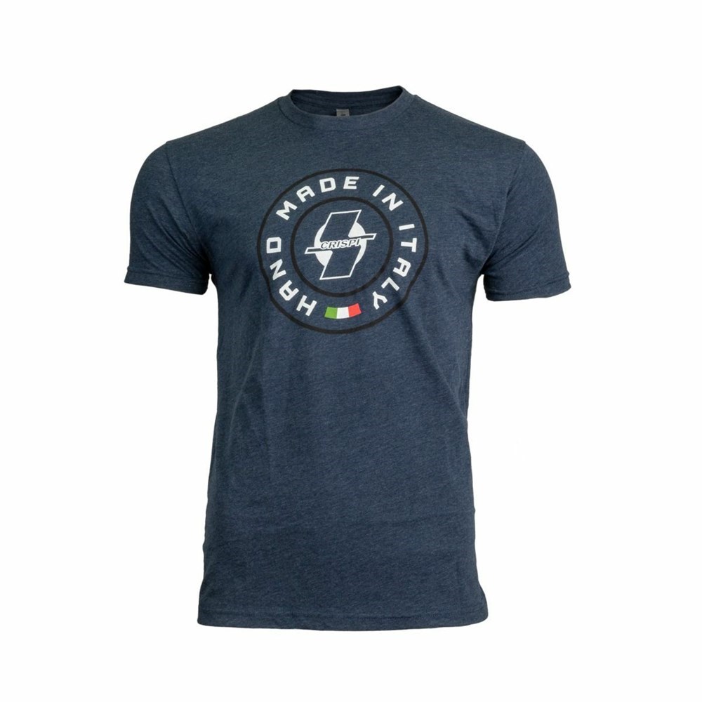 T Shirts Crispi Sticker Bleu Marine Homme | RAE-1481226